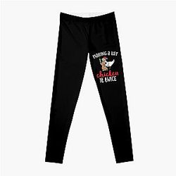 Chicken It Twice Funny Chicken Christmas Design  Leggings RB0809