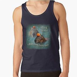 Think Twice? I Don't Even Think Once capybara word art Tank Top RB0809