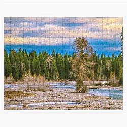 Twilight Puzzles - Twilight Creek at Yellowstone National Park Jigsaw Puzzle