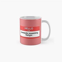 Twilight Mugs - hello im constantly rewatching twilight name tag Classic Mug