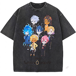 Chibi Characters LA0307 Disney Twisted Wonderland Wash T-Shirts