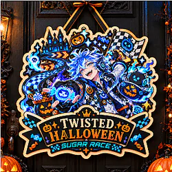 Ortho Shroud Sugar Race Twisted Halloween LA0910 Disney Twisted Wonderland Wooden Door Sign