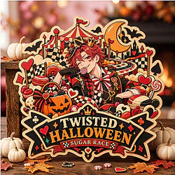 Riddle Rosehearts Sugar Race Twisted Halloween LA0910 Disney Twisted Wonderland Wooden Door Sign