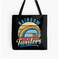 Vintage Rainbow Twisters All Over Print Tote Bag