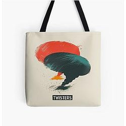 Retro Twisters Graphic Art All Over Print Tote Bag