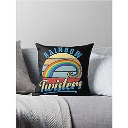 Vintage Rainbow Twisters Throw Pillow