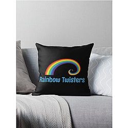 Rainbow Twisters Throw Pillow
