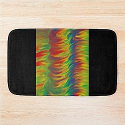 Glitchy primary twisters Bath Mat