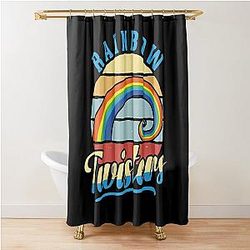 Vintage Rainbow Twisters Shower Curtain