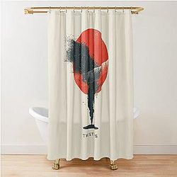 Minimalist Twisters Abstract Art Shower Curtain