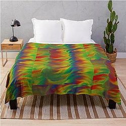 Glitchy primary twisters Throw Blanket