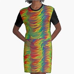 Glitchy primary twisters Graphic T-Shirt Dress