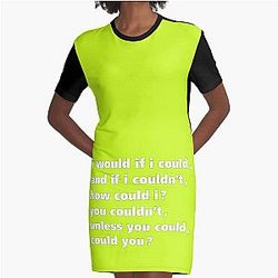 i would if i could - Tongue Twisters Graphic T-Shirt Dress