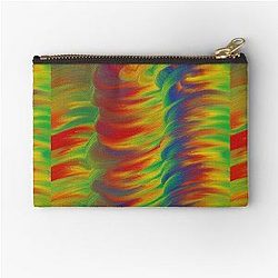 Glitchy primary twisters Zipper Pouch