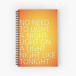 Light a Nightlight - Tongue Twisters Spiral Notebook