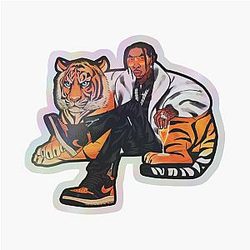 Cartoon Rapper - Tyga Holographic Sticker