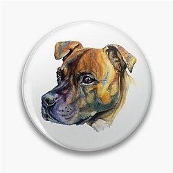 Tyga the Brindle Staffordshire Pin