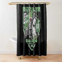 Type O Negative Blood Fire Saloon Front And Back Green The Popular Child's Band Has Long Hair To Show The Rock Style That Is Loved By The Audience Shower Curtain