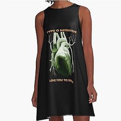 Type O Negative Love You To Death The Popular Child's Band Has Long Hair To Show The Rock Style That Is Loved By The Audience A-Line Dress