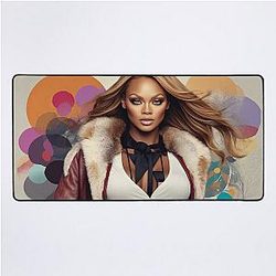 Digital design of Tyra Banks desk mat