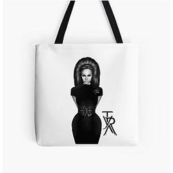 Tyra Banks Black Print Tote Bag