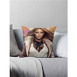 Digital Design of Tyra Banks Throw Pillow