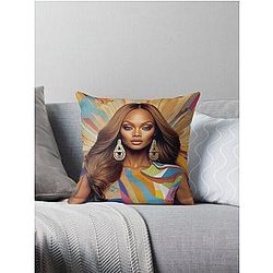 Digital design of Tyra Banks Throw Pillow