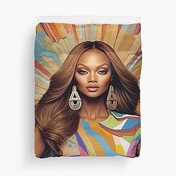 Digital design of Tyra Banks duvet cover