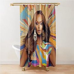 Digital design of Tyra Banks Shower Curtain