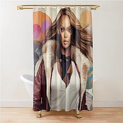 Digital Design of Tyra Banks Shower Curtain