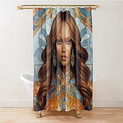 Digital Design of Tyra Banks Shower Curtain