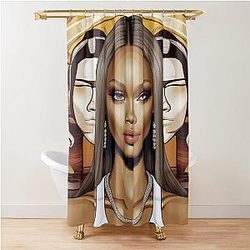 Digital design of Tyra Banks Shower Curtain