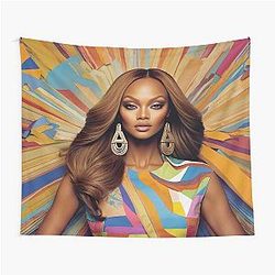 Digital design of Tyra Banks tapestry