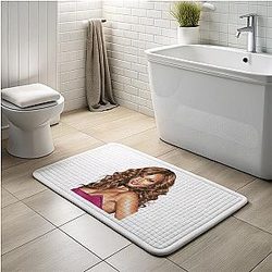 Tyra Banks - Smize and Tyover Trademark Tyra Banks Bath Mats