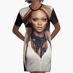Digital design Tyra Banks Graphic T-Shirt Dress