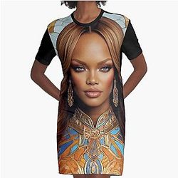 Digital Design of Tyra Banks Graphic T-Shirt Dress