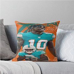 Tyreek Hill Dolphins Throw Pillow