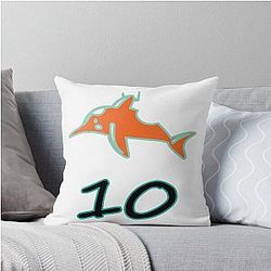 of Tyreek Hill Dolphins Throw Pillow