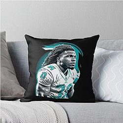 Tyreek Hill Dolphins Throw Pillow