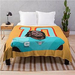10 Tyreek Hill Dolphins Star Throw Blanket