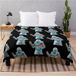 Tyreek Hill Dolphin Throw Blanket