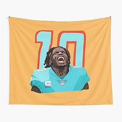 10 Tyreek Hill Dolphins Star Tapestry