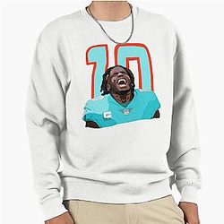 10 Tyreek Hill Dolphins Star Pullover Sweatshirt