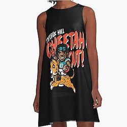 Tyreek Hill Dolphins Cheetah A-Line Dress