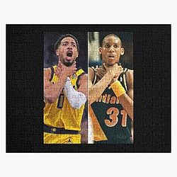 Tyrese Haliburton Reggie Miller Pacers Overrate Choke Meme Fan Art Jigsaw Puzzle