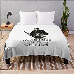 Fatherhood: The Ultimate Warrior's Path Samurai Ink Art Throw Blanket