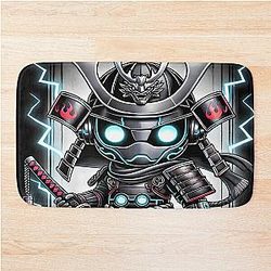 Cyber Shogun Rockbot - The Ultimate Warrior of Power Rebellion Model 2 Bath Mat