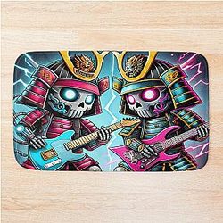 Cyber Shogun Rockbot - The Ultimate Warrior of Power and Rebellion Model 8 Bath Mat