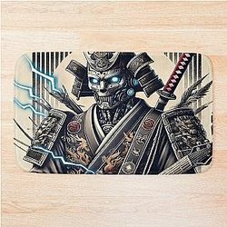 Cyber Shogun Rockbot - The Ultimate Warrior of Power and Rebellion Model 7 Bath Mat