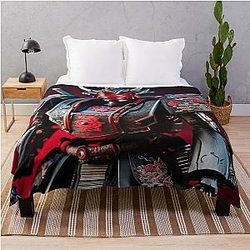 Cyber Shogun Rockbot - The Ultimate Warrior of Power and Rebellion Model 9 Throw Blanket